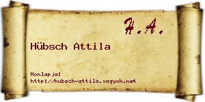 Hübsch Attila névjegykártya
